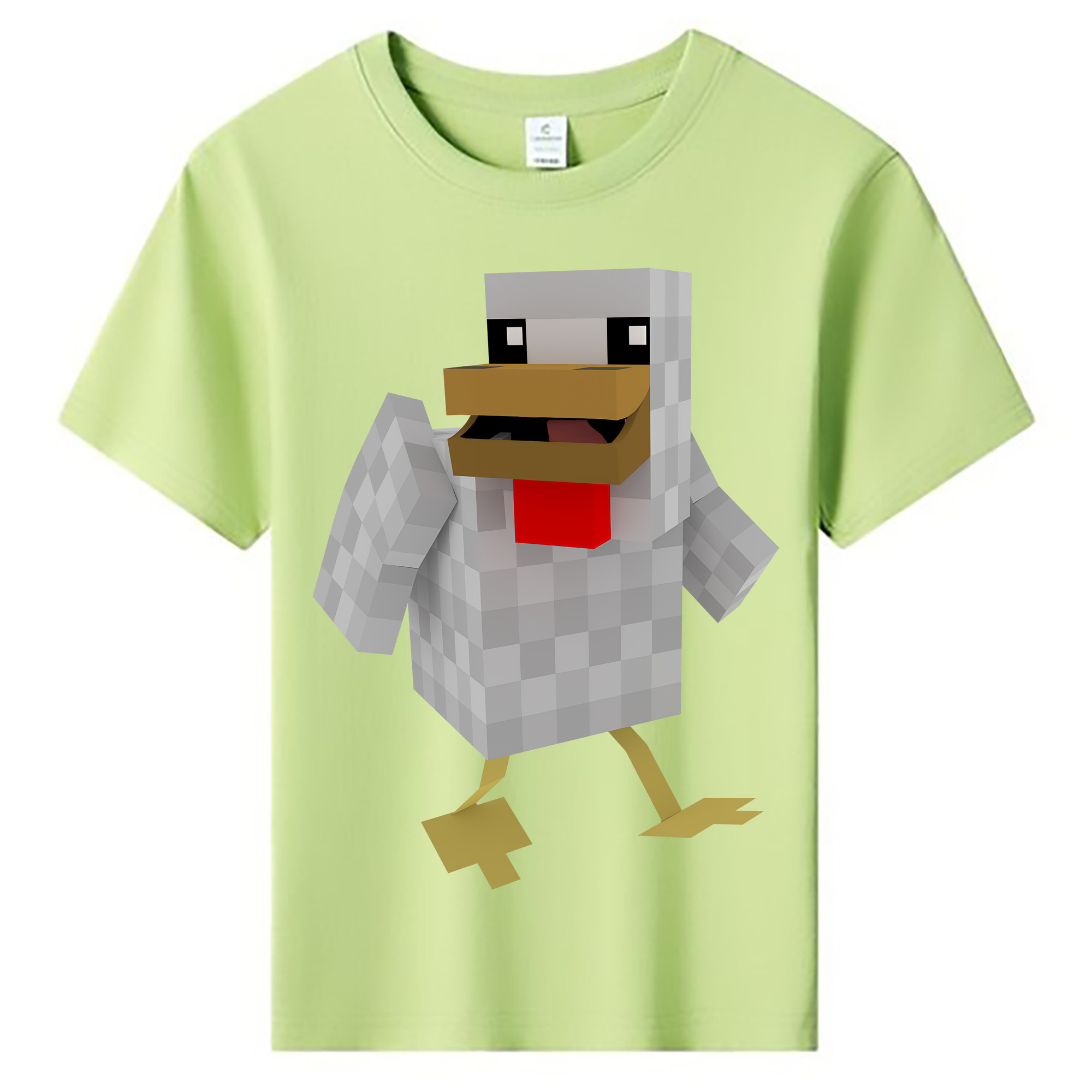 （画像用） マインクラフト ブロックの世界 Minecraft MC Block world 綿100％キッズTシャツ（フロントプリント）